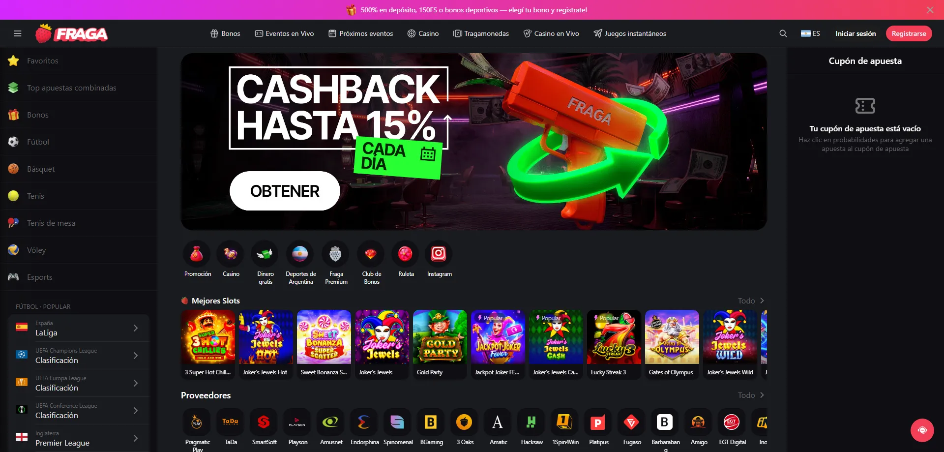 Fraga Casino online Chile 2026 &ndash; juegos y bonos destacados